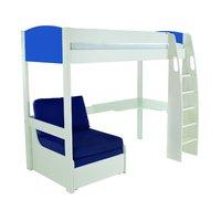 stompa unos high sleeper frame blue incl desk and chair bed blue