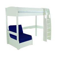 Stompa UNOS high sleeper frame white - incl desk and chair bed blue