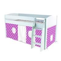 stompa unos mid sleeper frame white with pink tent stars