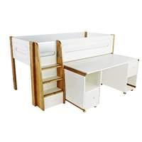 Stompa Radius Midsleeper and Desk with 2 Doors White