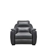 Strauss Grey Leather Armchair, Choice Of Recline