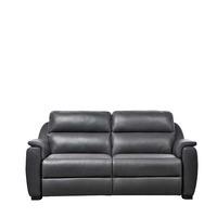 Strauss Grey Leather Loveseat, Choice Of Recline