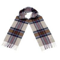 Stripe Check Purple & Brown Scarf