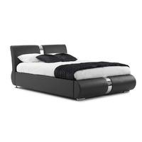 striped italian faux leather bed