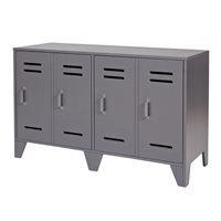 stijn low locker 2 door cabinet in steel grey