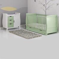 STAMFORD COT BED 2 PIECE NURSERY SET in Pistachio Green by Obaby