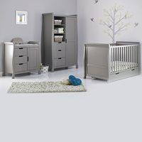 stamford cot bed 3 piece nursery set in taupe grey by obaby