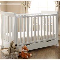 STAMFORD MINI COT BED in White by Obaby