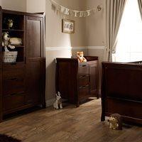 STAMFORD COT BED 3 PIECE NURSERY SET in Walnut by Obaby