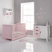 STAMFORD COT BED 2 PIECE NURSERY SET in Eton Mess by Obaby