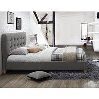 STOCKHOLM UPHOLSTERED BED in Grey by Birlea - Double