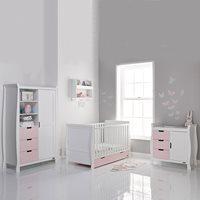 stamford cot bed 3 piece nursery set in eton mess and white by obaby