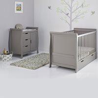 stamford cot bed 2 piece nursery set in taupe grey by obaby