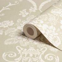 statement beatrice olive white damask wallpaper