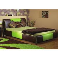 star collection york 3ft single green chocolate leather bedstead