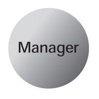 Stainless Steel Self Adhesive Manager Sign (Dia)115mm