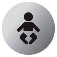 Stainless Steel Self Adhesive Baby Change Sign (Dia)115mm