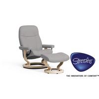 Stressless Garda Classic Dove Chair + Footstool - Small