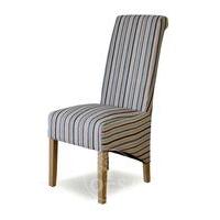 Striped Fabric Kingston Dining Chairs