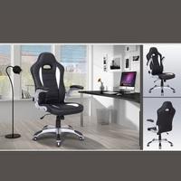Stylo Modern Home Office Chair In Black And White Faux Leather