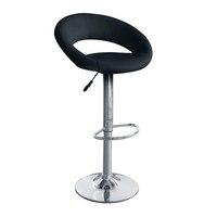 Style Bar Stool Oval In Black Faux Leather