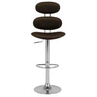 Star Bar Stool In Chocolate Brown Faux Leather With Chrome Base