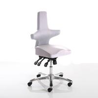 Stacy Home Office Chair In Ivory With Chrome Base