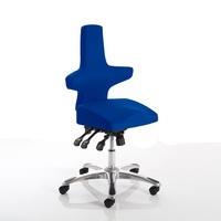 Stacy Home Office Chair In Blue With Chrome Base