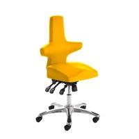 Stacy Home Office Chair In Yellow With Chrome Base