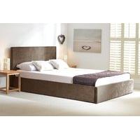 Sterling Hazel Brown Fabric Ottoman King Size Bed