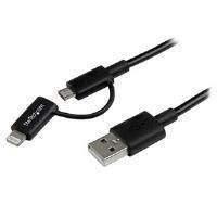 Startech.com (1m) Apple Lightning Or Micro Usb To Usb Cable (black)