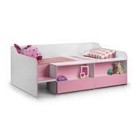 STELLA LOW SLEEP KIDS BED in Pink & White by Julian Bowen