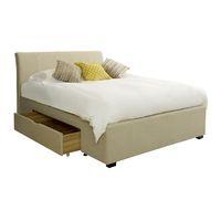 stone amadora fabric bed with draw double
