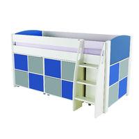 Stompa UNOS mid sleeper blue - incl 3 multi cubes with 2 blue and 2 grey doors in each cube