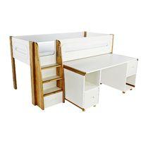 Stompa Radius Midsleeper and Desk with 2 Doors White