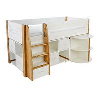 Stompa Radius Midsleeper Pull Out Desk and 2 Cubes with 4 Doors Oak