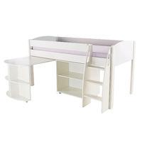 stompa unos mid sleeper white incl pull out desk and 1 bookcase no doo ...