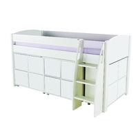 stompa unos mid sleeper white incl 3 multi cubes with 4 white doors in ...