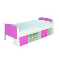 Stompa UNOS storage cabin bed - Pink Headboard - Pink Doors
