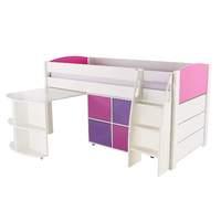 stompa unos mid sleeper pink incl pull out desk and 1 multi cube with  ...