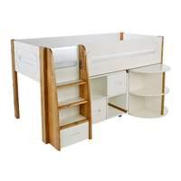 Stompa Radius Midsleeper Pull Out Desk and Cube with 2 Doors White