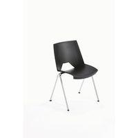 STRIKE POLYPROP STACKING CHAIR - BLACK - PACK OF 4