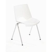 STRIKE POLYPROP STACKING CHAIR - WHITE - PACK OF 4