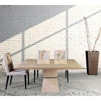 Stone International Clepsy Plus Beveled Edge Marble Square Dining Table