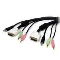 StarTech 4-in-1 USB DVI KVM Cable with Audio and Microphone (3m)