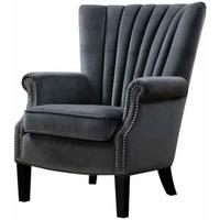 stratford grey velvet armchair