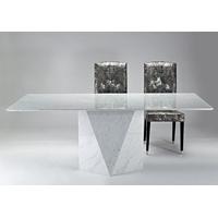 stone international freedom slim edge marble rectangular dining table