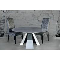 Stone International Butterfly Marble with Stainless Steel Base Round Dining Table