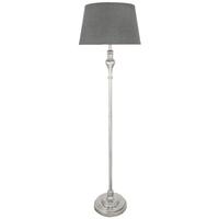 Stenham Chrome Floor Lamp with 19inch Grey Linen Shade
