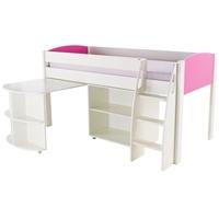 stompa pink mid sleeper including pull out desk and 1 bookcase without ...